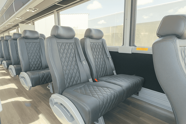 interior of Tucson Minibus Company charter bus