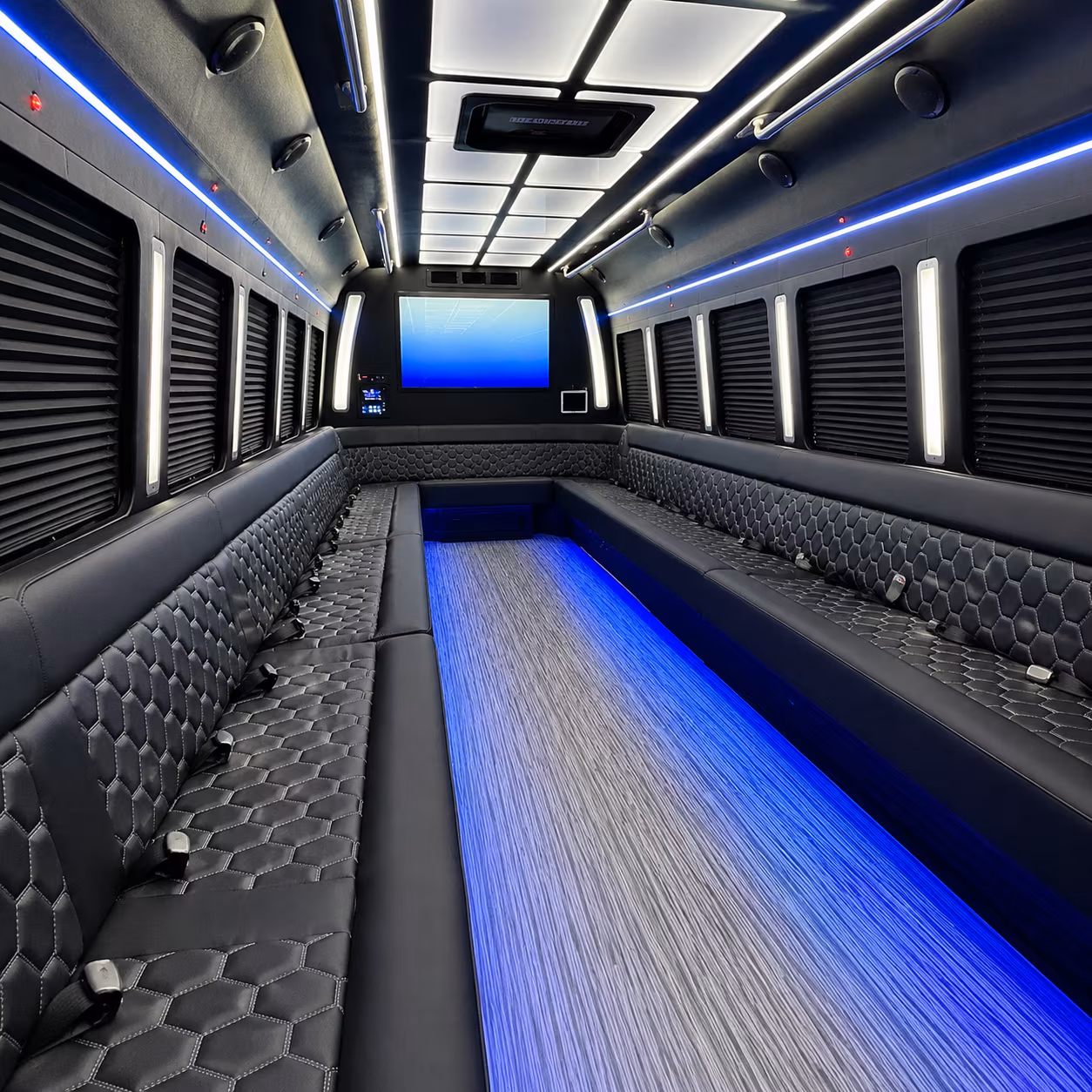 tucson 50 passenger party bus inside